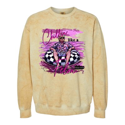 Chillin Like A Felon Retro Summer Pink Colorblast Crewneck Sweatshirt