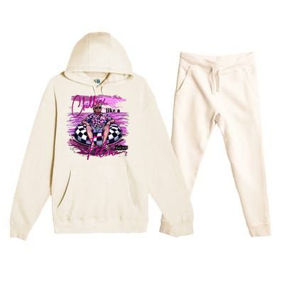 Chillin Like A Felon Retro Summer Pink Premium Hooded Sweatsuit Set