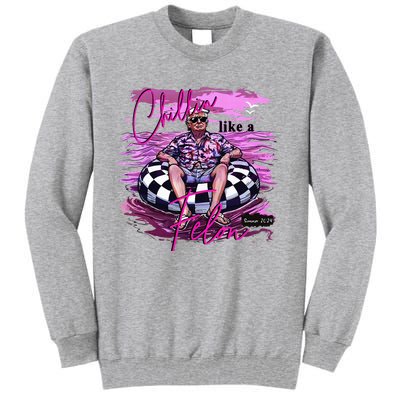 Chillin Like A Felon Retro Summer Pink Tall Sweatshirt