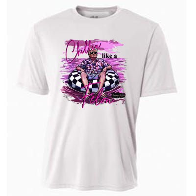 Chillin Like A Felon Retro Summer Pink Cooling Performance Crew T-Shirt