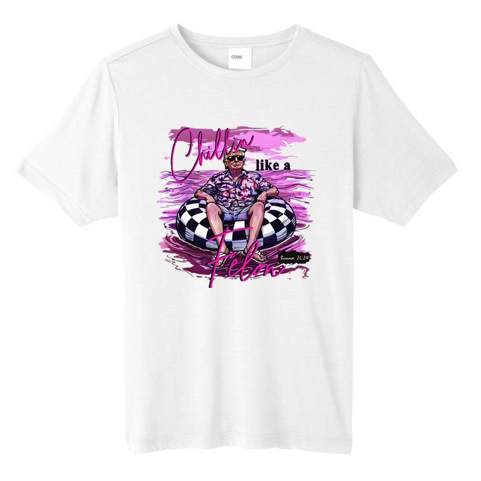 Chillin Like A Felon Retro Summer Pink Tall Fusion ChromaSoft Performance T-Shirt