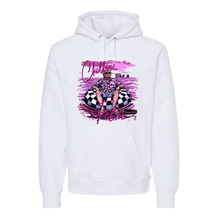 Chillin Like A Felon Retro Summer Pink Premium Hoodie