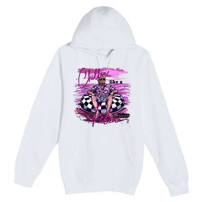 Chillin Like A Felon Retro Summer Pink Premium Pullover Hoodie