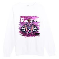 Chillin Like A Felon Retro Summer Pink Premium Crewneck Sweatshirt