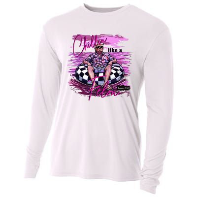 Chillin Like A Felon Retro Summer Pink Cooling Performance Long Sleeve Crew