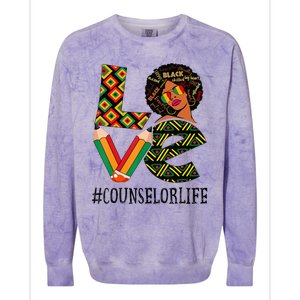 Counselor Love Afro African American Black History Month Colorblast Crewneck Sweatshirt