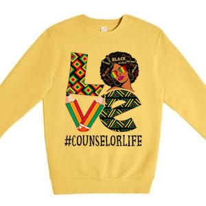 Counselor Love Afro African American Black History Month Premium Crewneck Sweatshirt