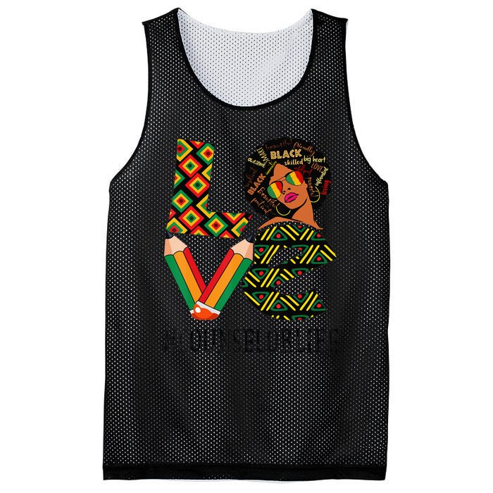 Counselor Love Afro African American Black History Month Mesh Reversible Basketball Jersey Tank