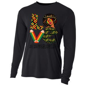 Counselor Love Afro African American Black History Month Cooling Performance Long Sleeve Crew