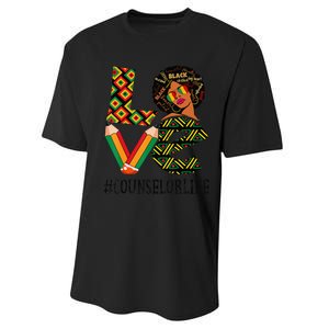 Counselor Love Afro African American Black History Month Performance Sprint T-Shirt