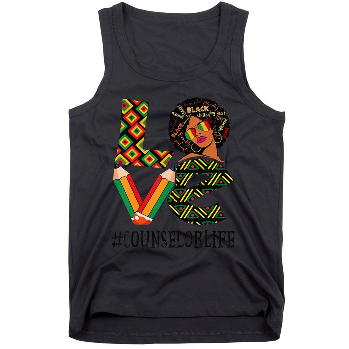 Counselor Love Afro African American Black History Month Tank Top