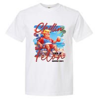 Chillin Like A Felon Funny Donald Trump Summer 2024 Patriotic 4th Of July Garment-Dyed Heavyweight T-Shirt