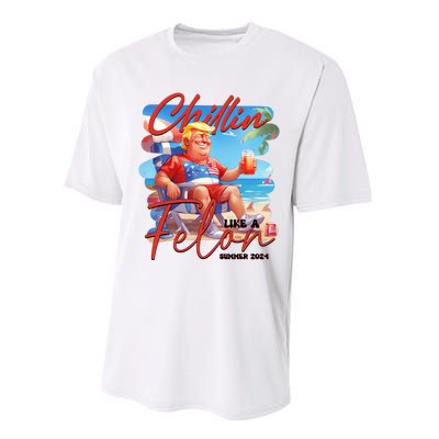 Chillin Like A Felon Funny Donald Trump Summer 2024 Patriotic 4th Of July Performance Sprint T-Shirt