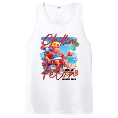 Chillin Like A Felon Funny Donald Trump Summer 2024 Patriotic 4th Of July PosiCharge Competitor Tank