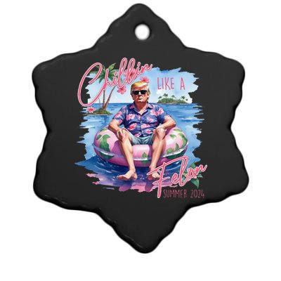 Chillin Like A Felon Summer 2024 Funny Trump 2024 Ceramic Star Ornament