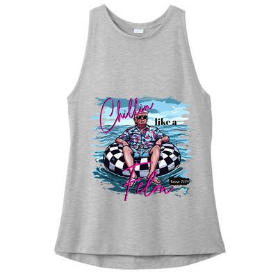 Chillin Like A Felon Trump For President 2024 Ladies PosiCharge Tri-Blend Wicking Tank