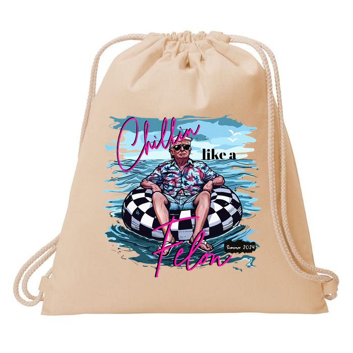 Chillin Like A Felon Trump For President 2024 Drawstring Bag