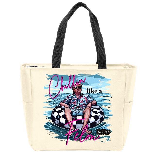 Chillin Like A Felon Trump For President 2024 Zip Tote Bag