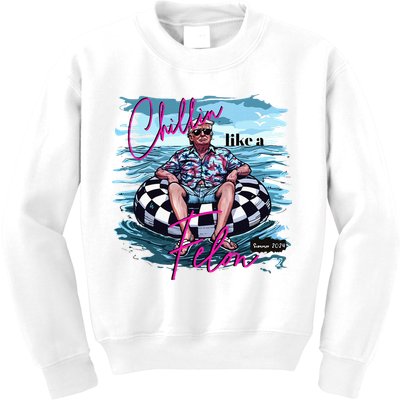 Chillin Like A Felon Trump For President 2024 Kids Sweatshirt