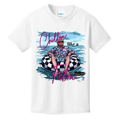 Chillin Like A Felon Trump For President 2024 Kids T-Shirt