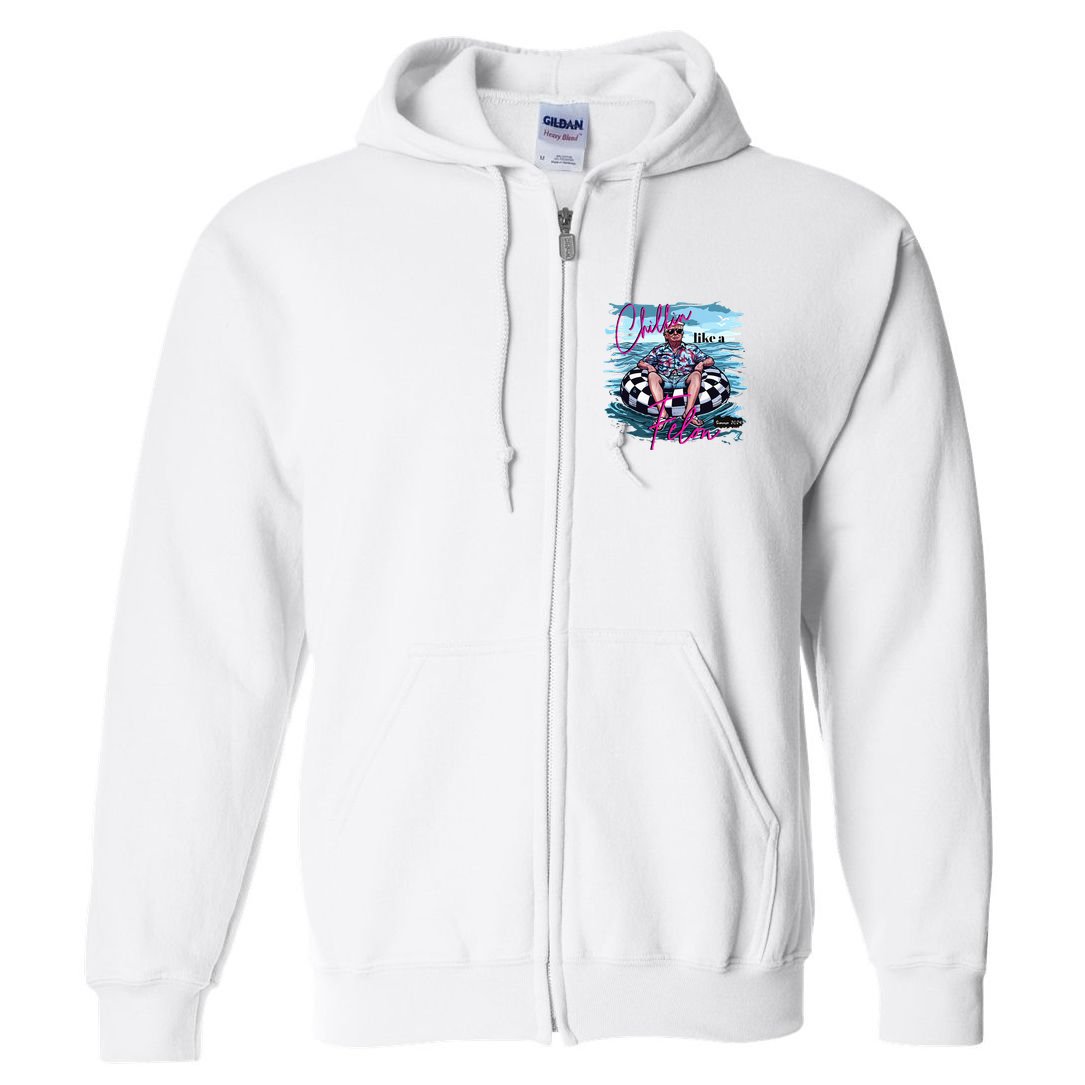 Chillin Like A Felon Trump For President 2024 Full Zip Hoodie