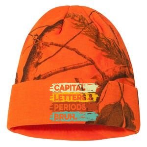 Capital Letters and Periods Bruh Bruh Teacher Kati Licensed 12" Camo Beanie