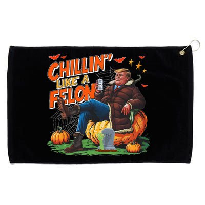 Chillin Like A Felon Donald Trump Buschlight Beer Halloween Grommeted Golf Towel