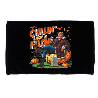 Chillin Like A Felon Donald Trump Buschlight Beer Halloween Microfiber Hand Towel