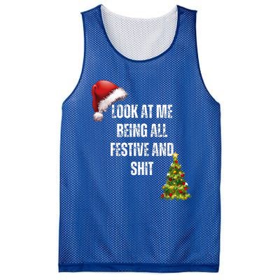 Christmas Look At Me Being All Festive And Shit Mesh Reversible Basketball Jersey Tank