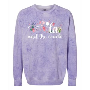 Comma La And The Coach 2024 Kamala Harris Funny Gift Colorblast Crewneck Sweatshirt