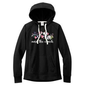 Comma La And The Coach 2024 Kamala Harris Funny Gift Women's Fleece Hoodie