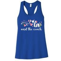 Comma La And The Coach 2024 Kamala Harris Funny Gift Women's Racerback Tank