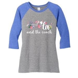 Comma La And The Coach 2024 Kamala Harris Funny Gift Women's Tri-Blend 3/4-Sleeve Raglan Shirt