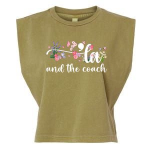 Comma La And The Coach 2024 Kamala Harris Funny Gift Garment-Dyed Women's Muscle Tee