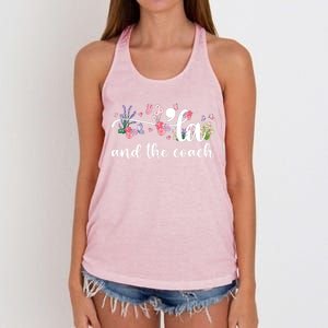 Comma La And The Coach 2024 Kamala Harris Funny Gift Women's Knotted Racerback Tank