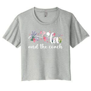 Comma La And The Coach 2024 Kamala Harris Funny Gift Women's Crop Top Tee