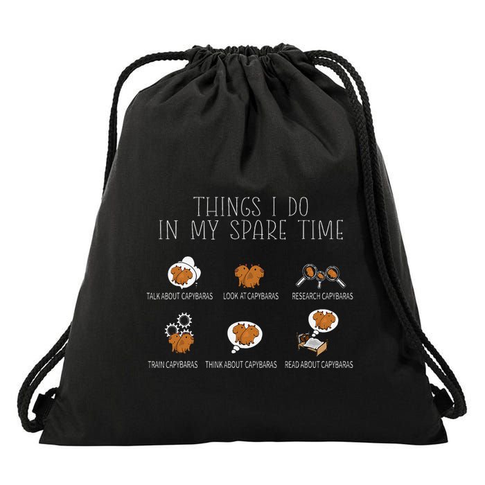 Capybara Lover Art Funny Capybara Drawstring Bag
