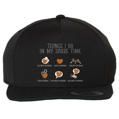 Capybara Lover Art Funny Capybara Wool Snapback Cap