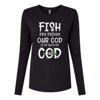 Catholic Lent And Easter Christian Lenten Fish Fry Friday Womens Cotton Relaxed Long Sleeve T-Shirt