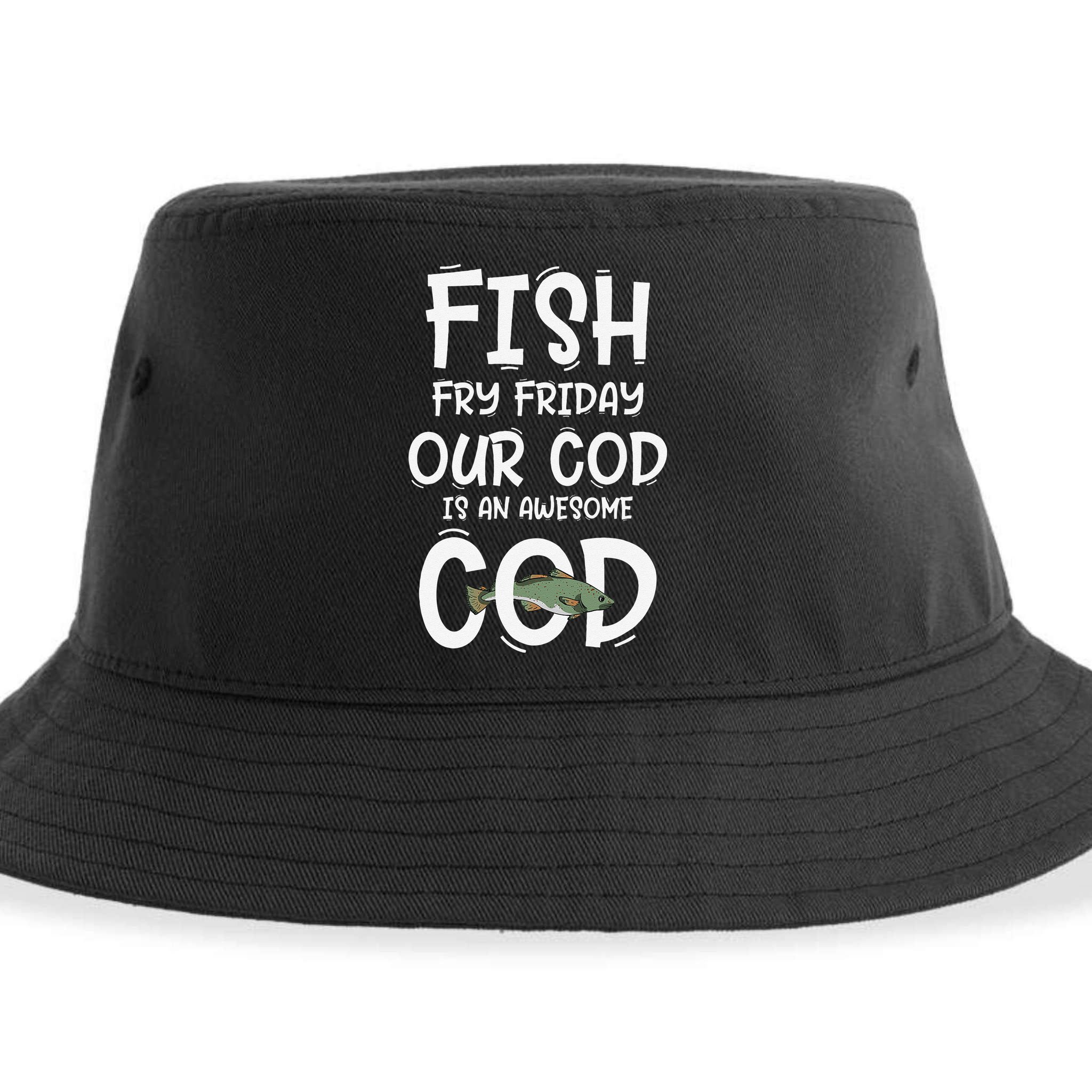 Catholic Lent And Easter Christian Lenten Fish Fry Friday Sustainable Bucket Hat