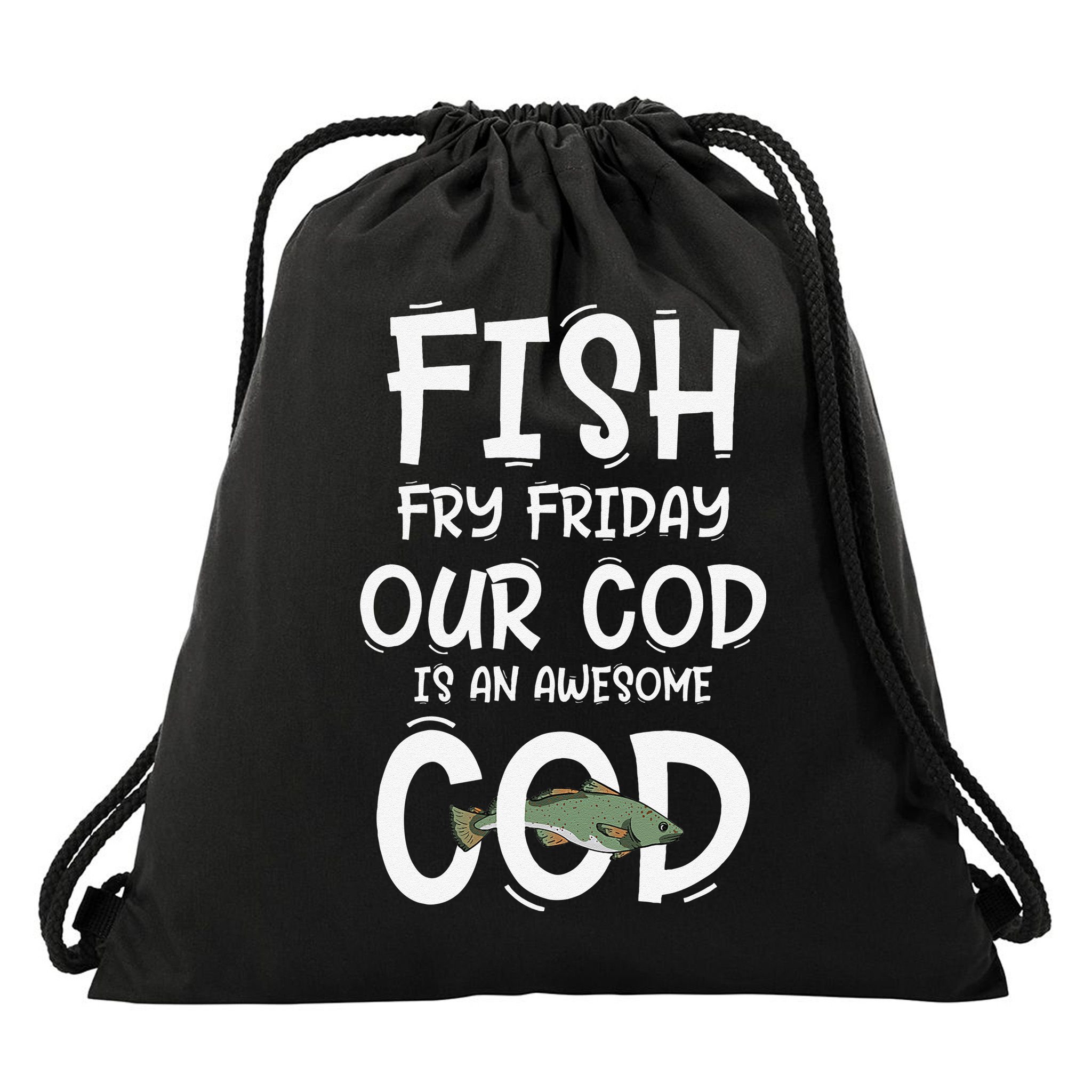 Catholic Lent And Easter Christian Lenten Fish Fry Friday Drawstring Bag