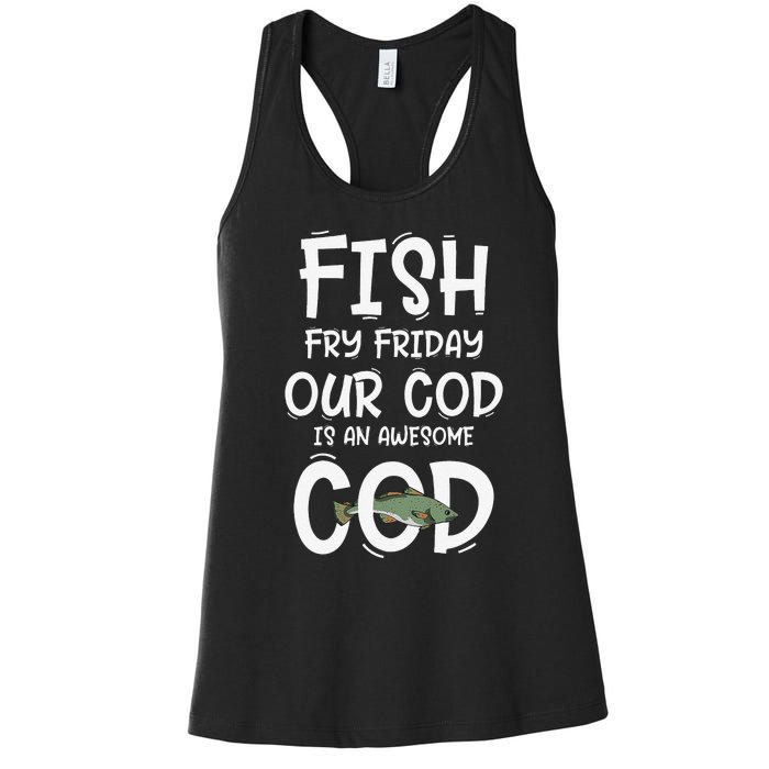 Catholic Lent And Easter Christian Lenten Fish Fry Friday Women's Racerback Tank