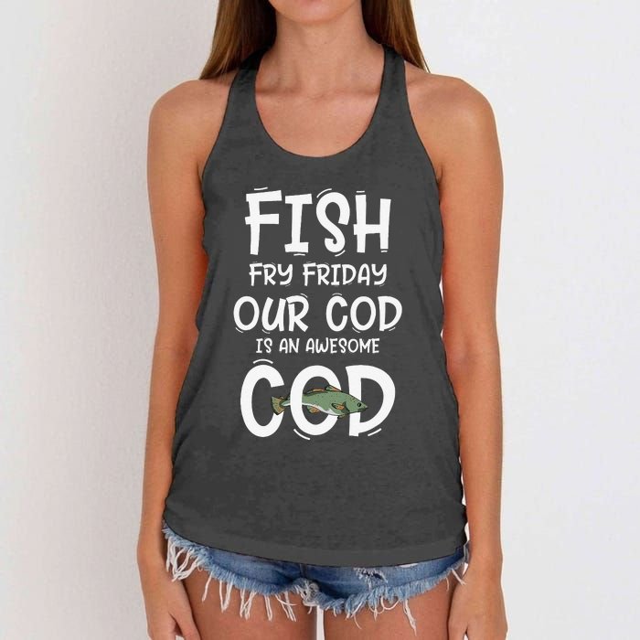 Catholic Lent And Easter Christian Lenten Fish Fry Friday Women's Knotted Racerback Tank