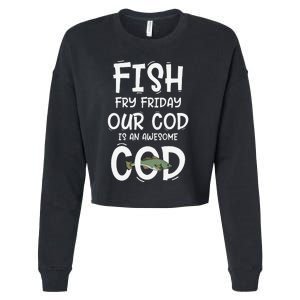 Catholic Lent And Easter Christian Lenten Fish Fry Friday Cropped Pullover Crew