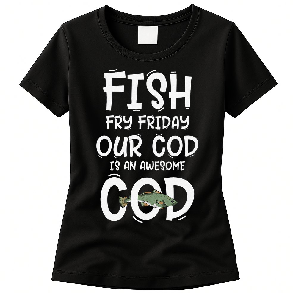 Catholic Lent And Easter Christian Lenten Fish Fry Friday Womens T-Shirt