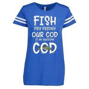 Catholic Lent And Easter Christian Lenten Fish Fry Friday Enza Ladies Jersey Football T-Shirt