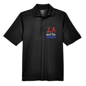 Comma La And The Coach Harris Walz 2024 Educators Men's Origin Performance Pique Polo