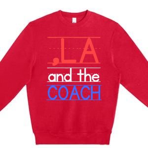 Comma La And The Coach Harris Walz 2024 Educators Premium Crewneck Sweatshirt