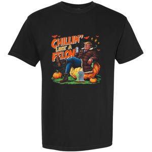 Chillin Like A Felon Donald Trump Buschlight Beer Halloween Garment-Dyed Heavyweight T-Shirt