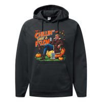 Chillin Like A Felon Donald Trump Buschlight Beer Halloween Performance Fleece Hoodie